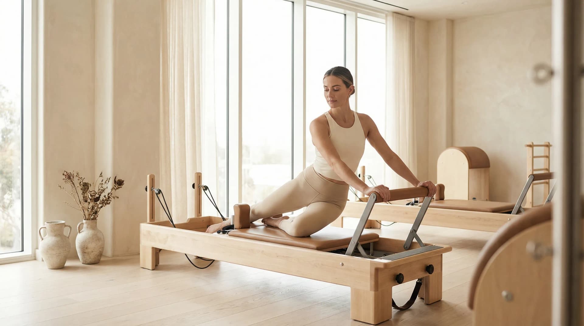 Pratique Pilates en libre service avec écran individuel et casque audio